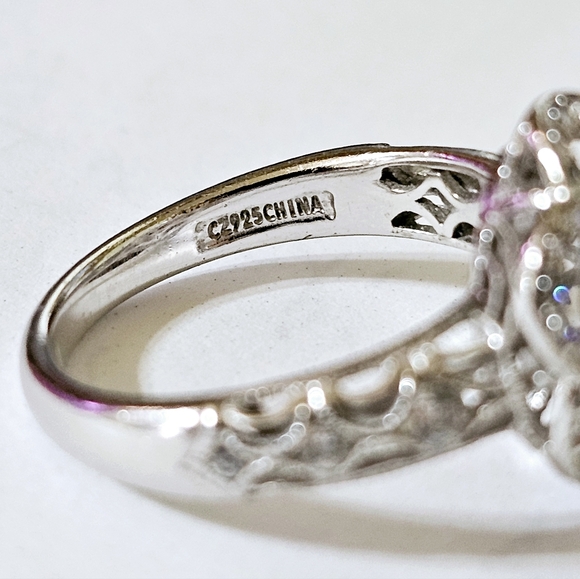 Authentic Tacori Blush Diamonique Ring Platinum Over Sterling Silver Sz 8! - Picture 7 of 13